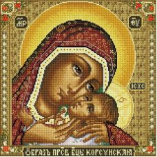Алмазная мозаика Икона Божией матери Корсунская, 40x40, полная выкладка, Белоснежка