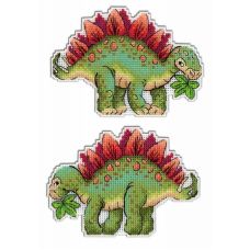 Набор для вышивания крестом на пластиковой основе Динозавры. Стегозавр, 9x13, Жар-Птица (МП-Студия)