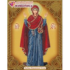 Мозаика стразами Икона Богородица Нерушимая стена, 22x28, частичная выкладка, Алмазная живопись
