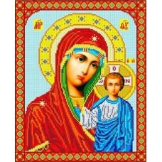 Ткань для вышивания бисером Богородица Казанская, 35x29, Каролинка