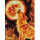 Мозаика стразами Огненный волк, 30x40, полная выкладка, Алмазная живопись