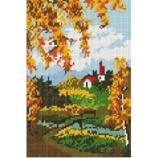 Алмазная мозаика Осенний пейзаж, 20x30, полная выкладка, Белоснежка