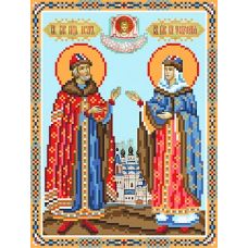 Рисунок на шелке Святые Петр и Февронья, 28x34 (18x24), Матренин посад