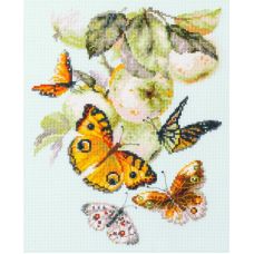Набор для вышивания крестом Бабочки на яблоне, 21x27, Чудесная игла