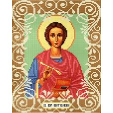 Канва с рисунком Святой Целитель Пантелеймон, 20x25, Божья коровка