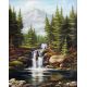 Мозаика стразами Бурный водопад, 40x50, полная выкладка, Алмазная живопись