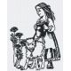 Набор для вышивания крестом Девочка с ягненком (графика), 30x38, МП-Студия
