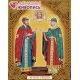 Мозаика стразами Икона Святые Петр и Феврония, 22x28, частичная выкладка, Алмазная живопись