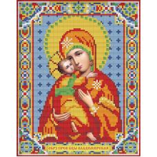 Мозаика стразами Икона Владимирская Богородица, 22x28, частичная выкладка, Алмазная живопись