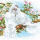 Набор для вышивания крестом Белые голуби, 25x25, Риолис, Сотвори сама