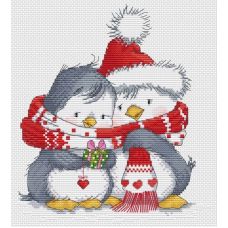 Набор для вышивания крестом Пингвинчики, 24x27, Белоснежка