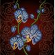 Канва с рисунком Орхидея голубая, 30x30, Божья коровка