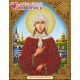 Мозаика стразами Икона Святая Ксения, 22x28, частичная выкладка, Алмазная живопись
